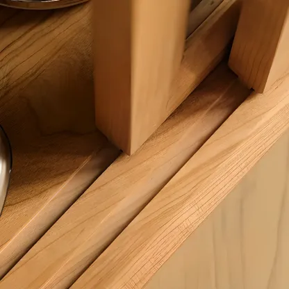 Classic Wooden Display Cabinet with Glass Doors for Living Room Image - 9