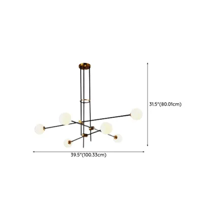 6-Light Modern Industrial Globe Chandelier with Sputnik Design Image - 21