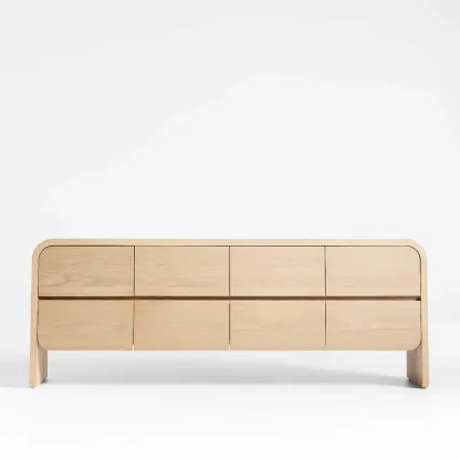 Modern Wood Dresser Natural Finish Elegant Style Image - 2