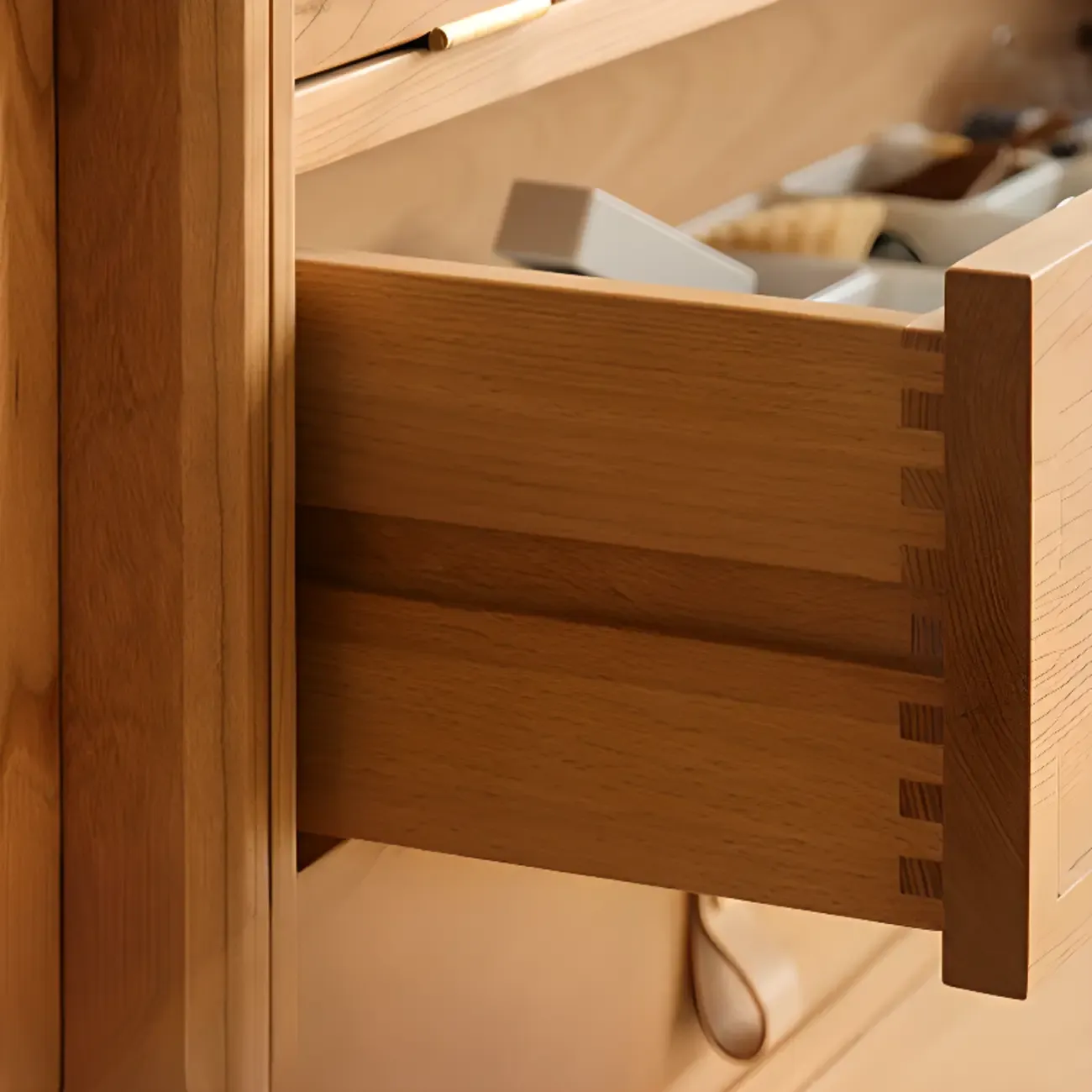 Classic Wooden Display Cabinet with Glass Doors for Living Room Image - 11