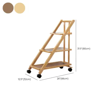 2-Tier Rectangle Plastic Folding Side Table with Wheels Image - 21