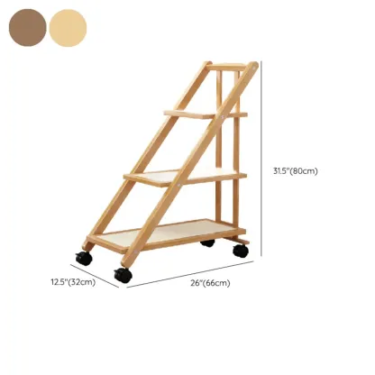 2-Tier Rectangle Plastic Folding Side Table with Wheels Image - 22
