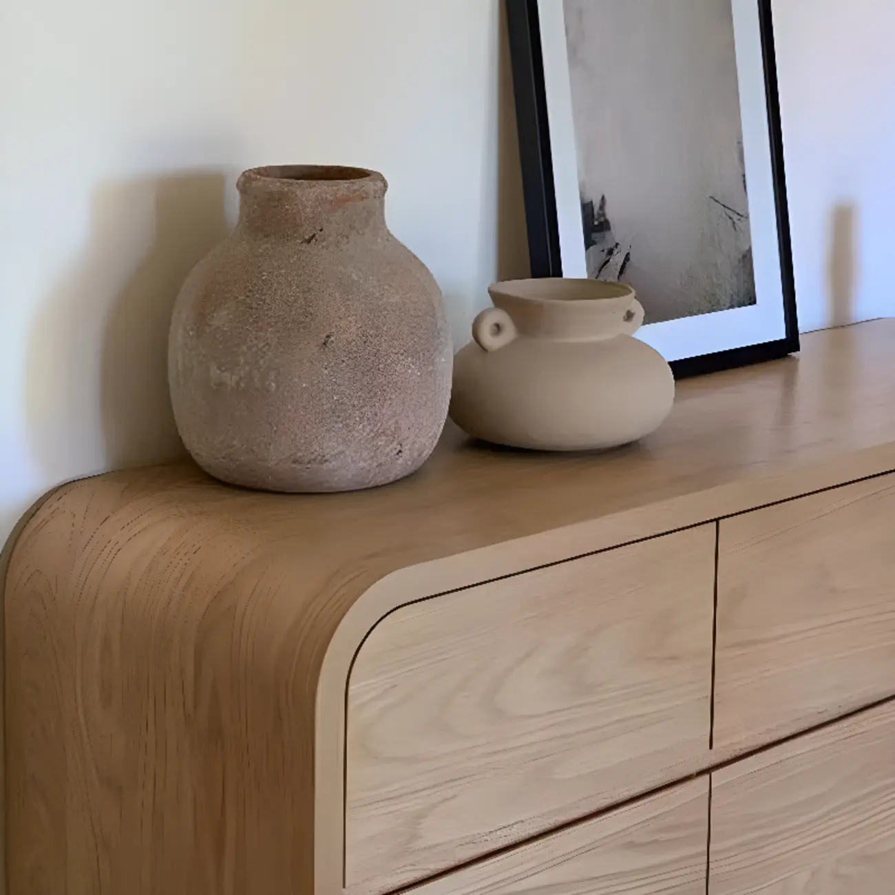 Modern Wood Dresser Natural Finish Elegant Style Image - 7 | homeyfad