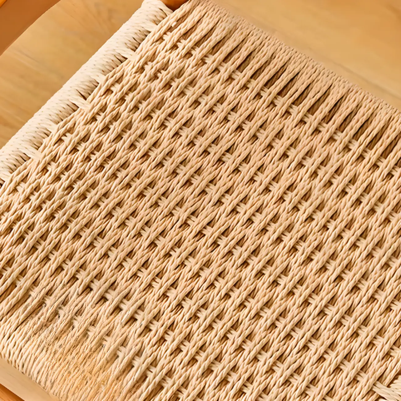 Nordic Woven Seat Armless Ladder Back Wooden Dining Chair Image - 10 | homeyfad