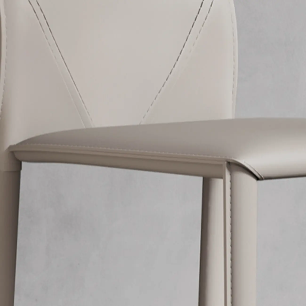 Modern White Armless Faux Leather Dining Chair with Solid Back Image - 10 | homeyfad
