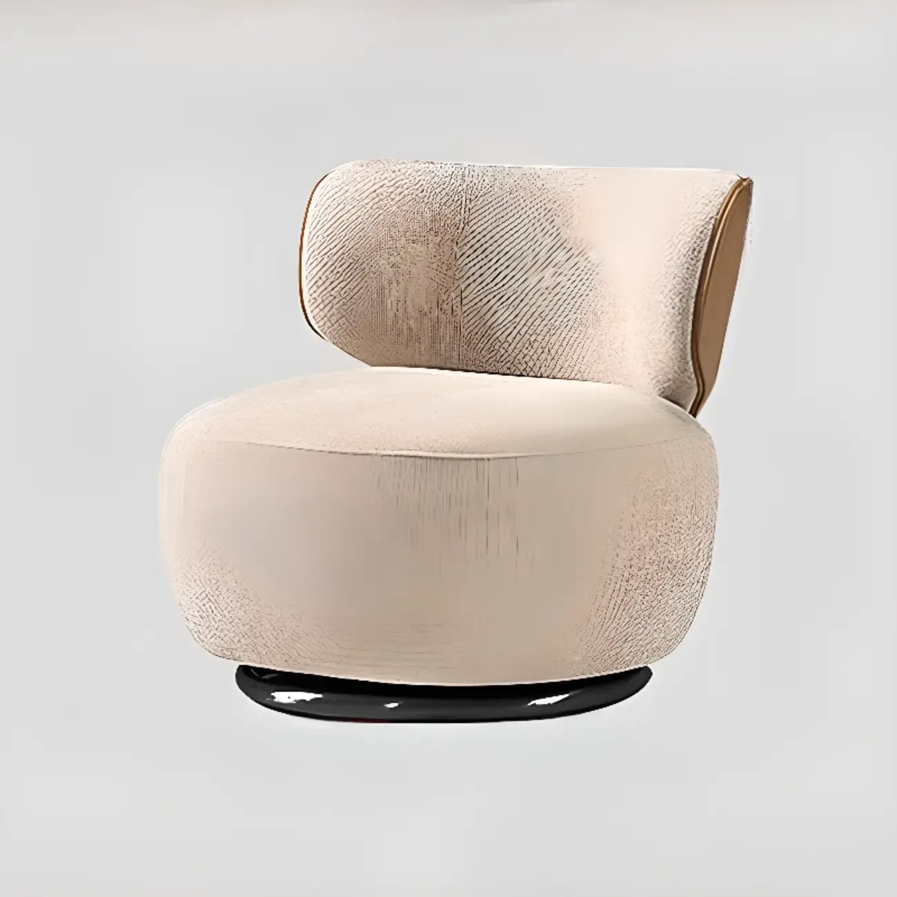 Upholstery Swivel Side Chair in White/Gray for Living Room Image - 7