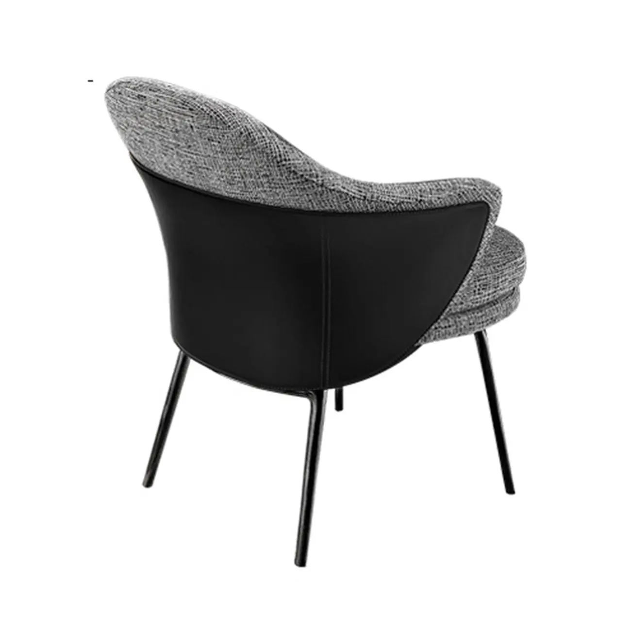Modern Upholstered Dining Chair with Curved Back and Armrests Image - 3 | homeyfad