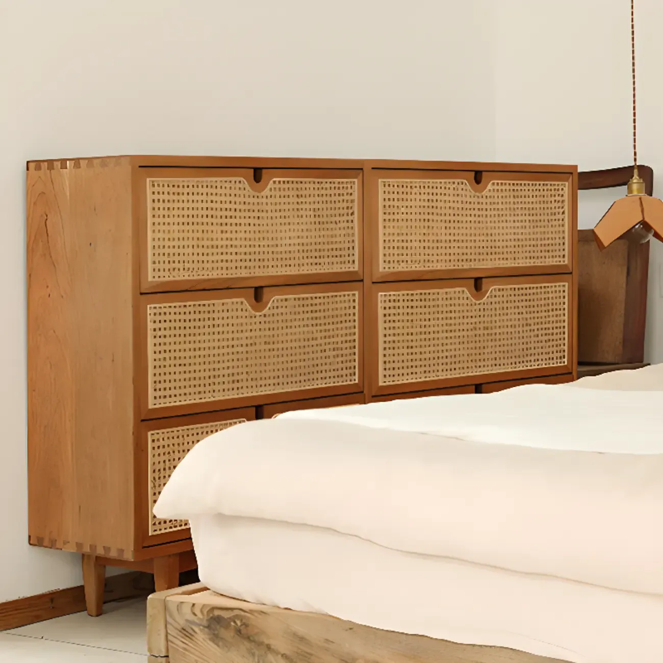 Modern Wood Console Dresser Natural Finish Image - 1