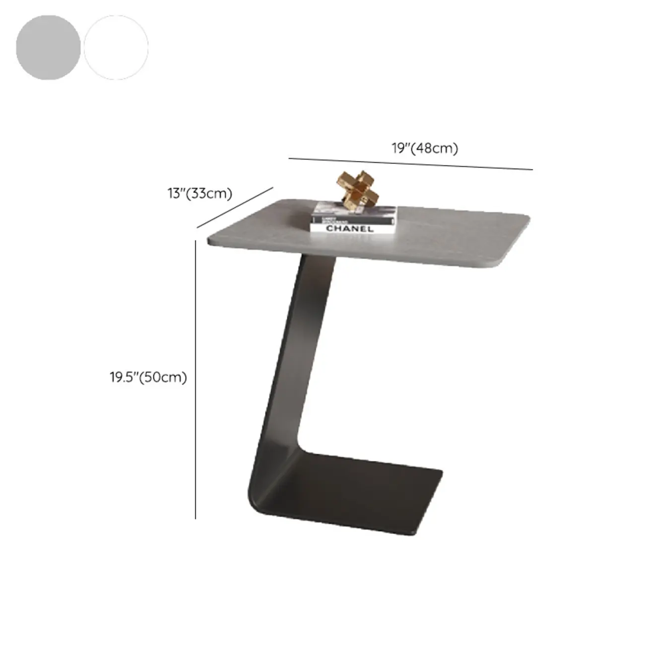 C-Shaped Glass Round End Table for Living Room Image - 22 | homeyfad