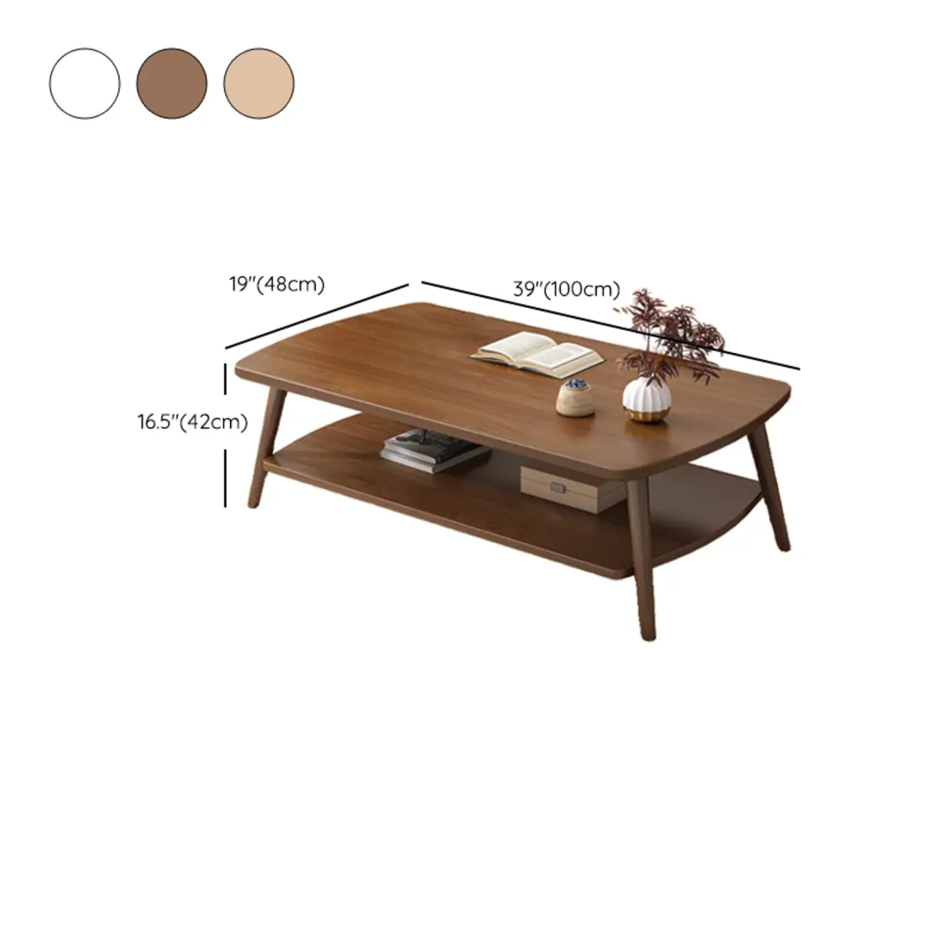 2-Tier Scandinavian Wooden Coffee Table with Storage Design  Image - 12 | homeyfad
