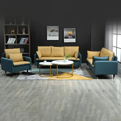 Minimalist Upholstery Loveseat Sofa in Mint Green with Pillows Image - 8