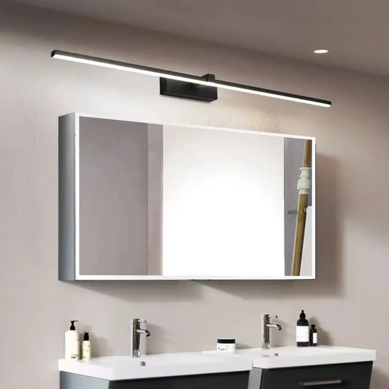 Modern Linear Bathroom Vanity Light with Dimmable Design Image - 4