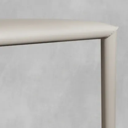 Modern White Armless Faux Leather Dining Chair with Solid Back Image - 13