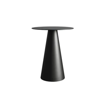 Modern Black Metal Round End Table for Living Room Decor Image - 4