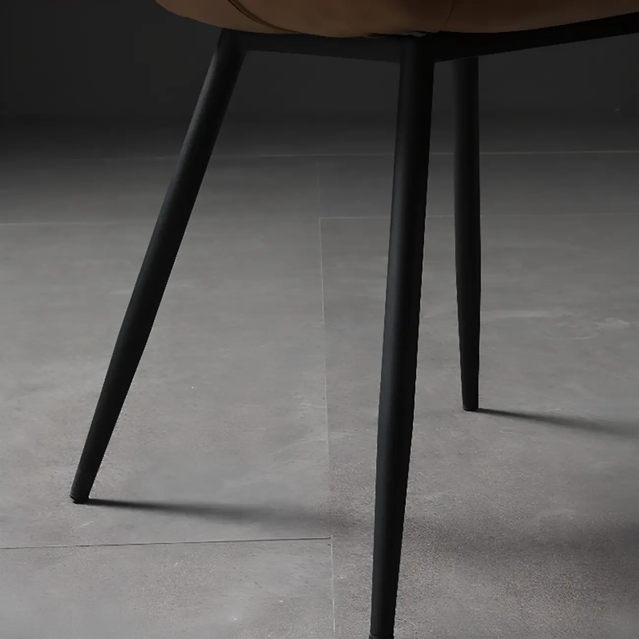 Modern Wingback Faux Leather Upholstered Metal Dining Chair Image - 9 | homeyfad