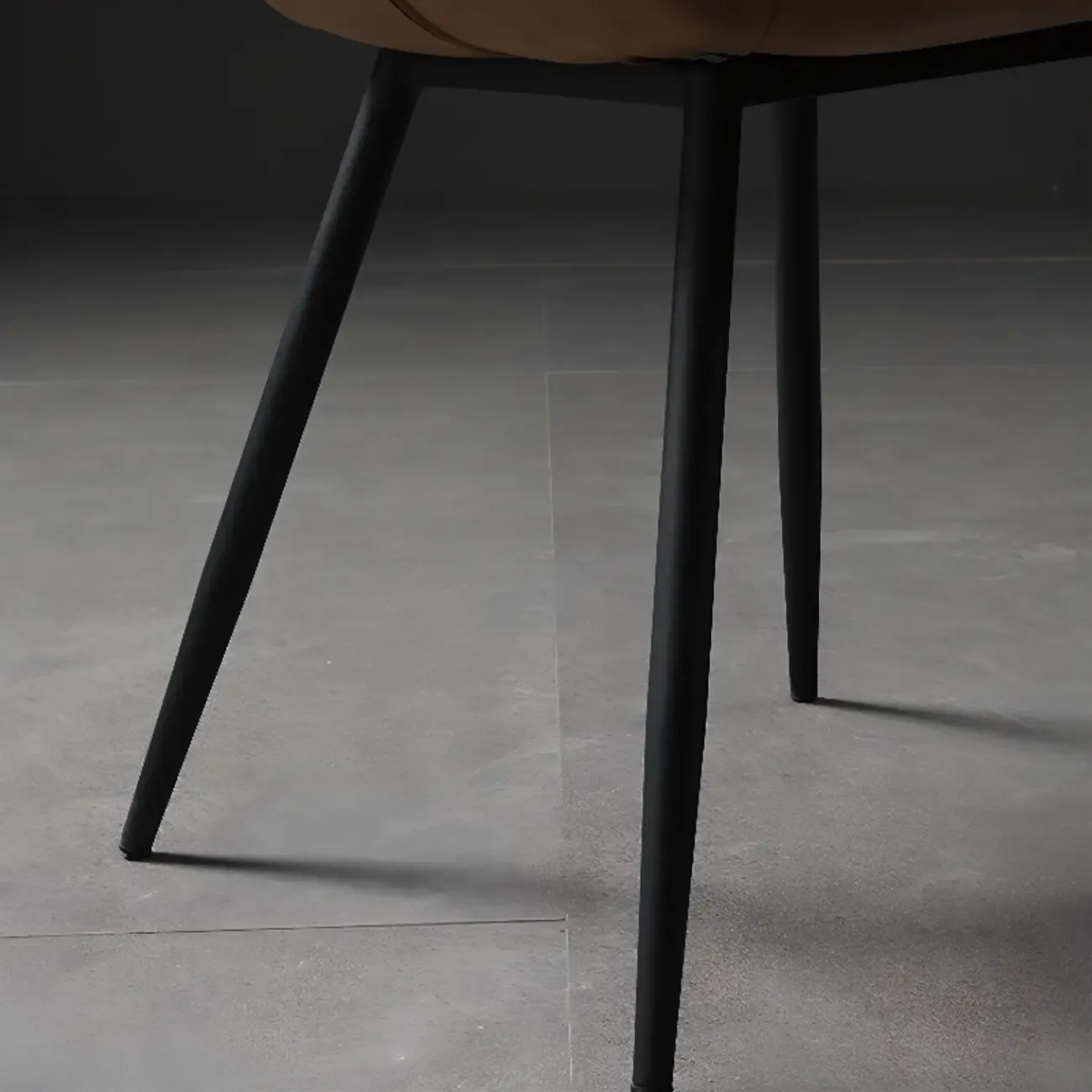 Modern Wingback Faux Leather Upholstered Metal Dining Chair Image - 9