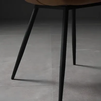 Modern Wingback Faux Leather Upholstered Metal Dining Chair Image - 9