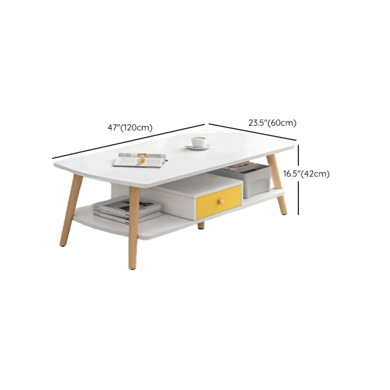 2-Tier Scandinavian Wooden Coffee Table with Storage Design  Image - 14 | homeyfad