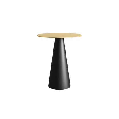 Modern Black Metal Round End Table for Living Room Decor Image - 5
