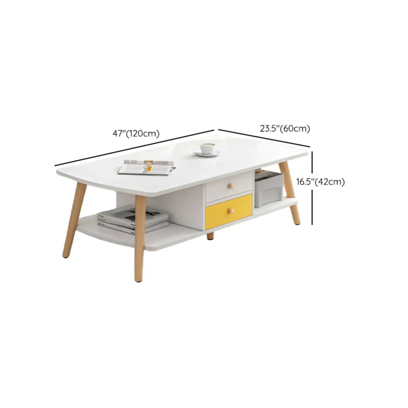 2-Tier Scandinavian Wooden Coffee Table with Storage Design  Image - 15 | homeyfad