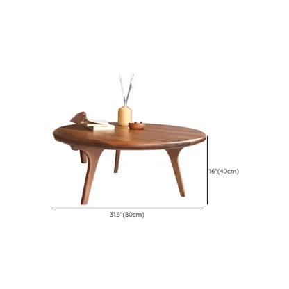 Scandinavian Wooden Round Coffee Table with Elegant Design #size