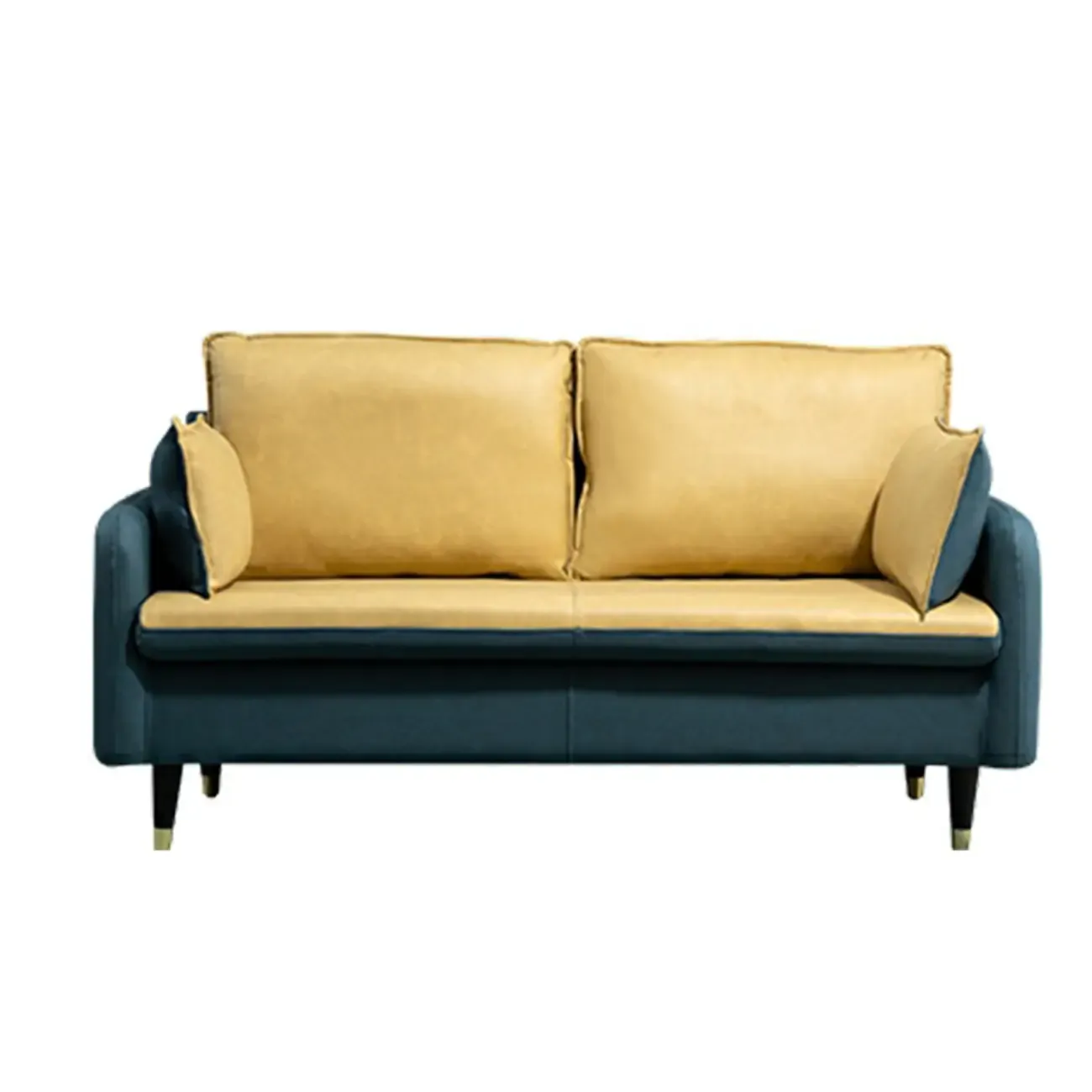 Minimalist Upholstery Loveseat Sofa in Mint Green with Pillows Image - 10
