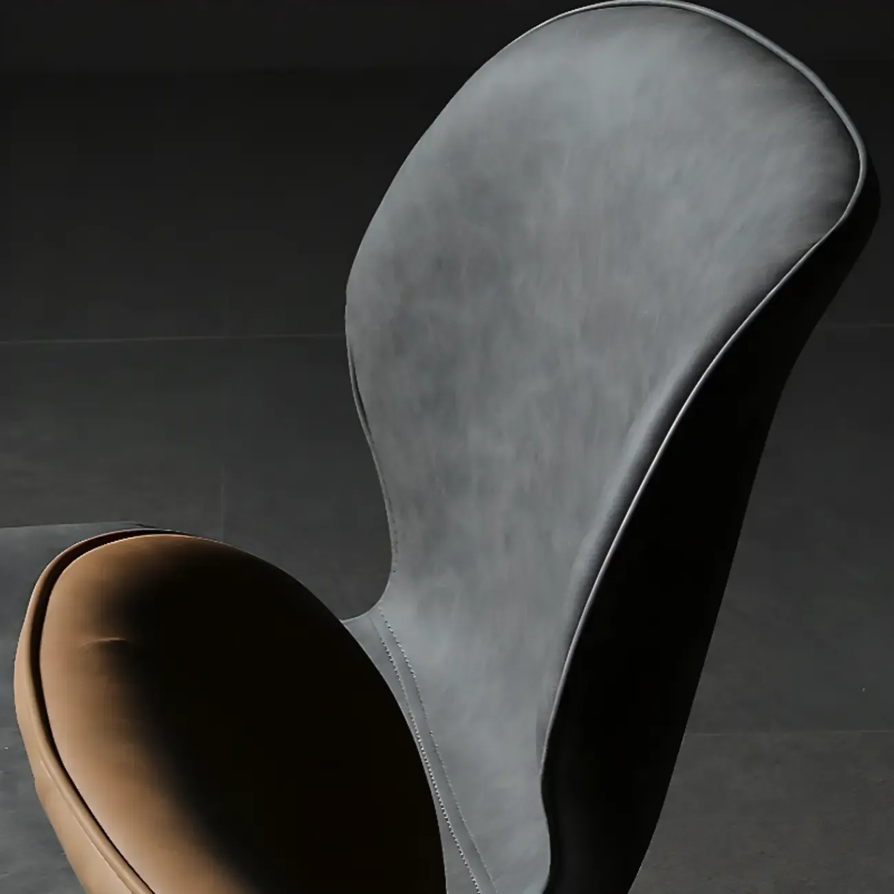 Modern Wingback Faux Leather Upholstered Metal Dining Chair Image - 10