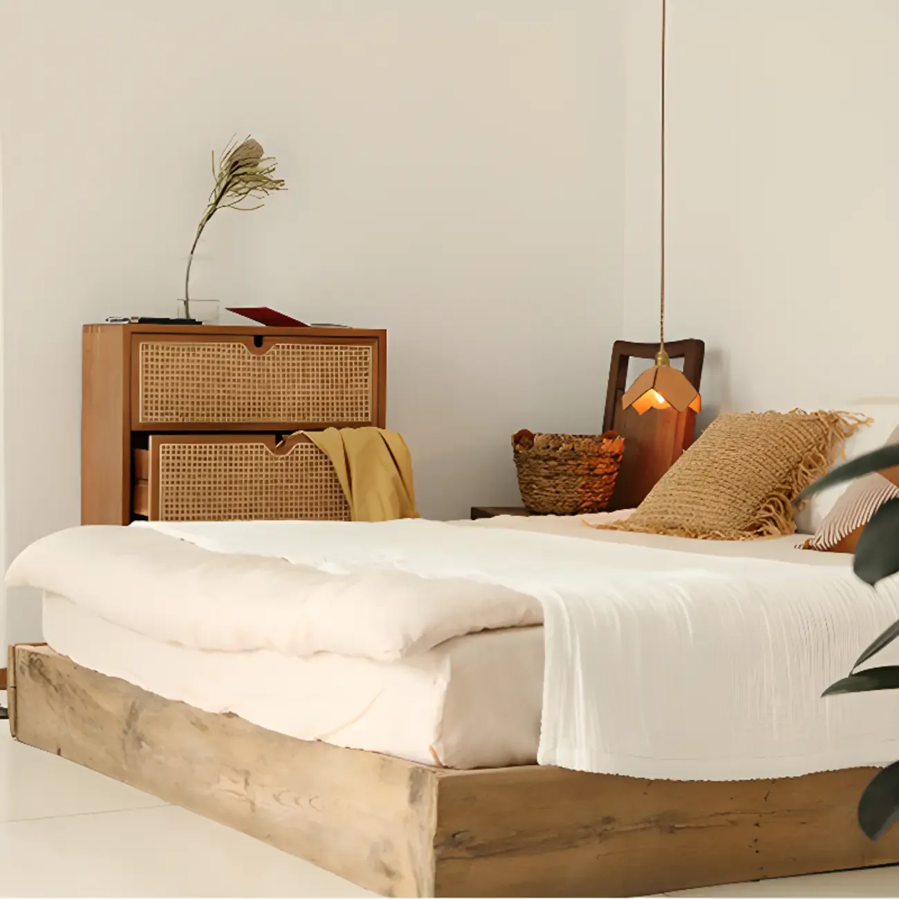 Modern Wood Console Dresser Natural Finish Image - 4