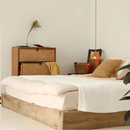 Modern Wood Console Dresser Natural Finish Image - 4