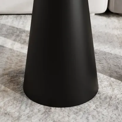 Modern Black Metal Round End Table for Living Room Decor Image - 6