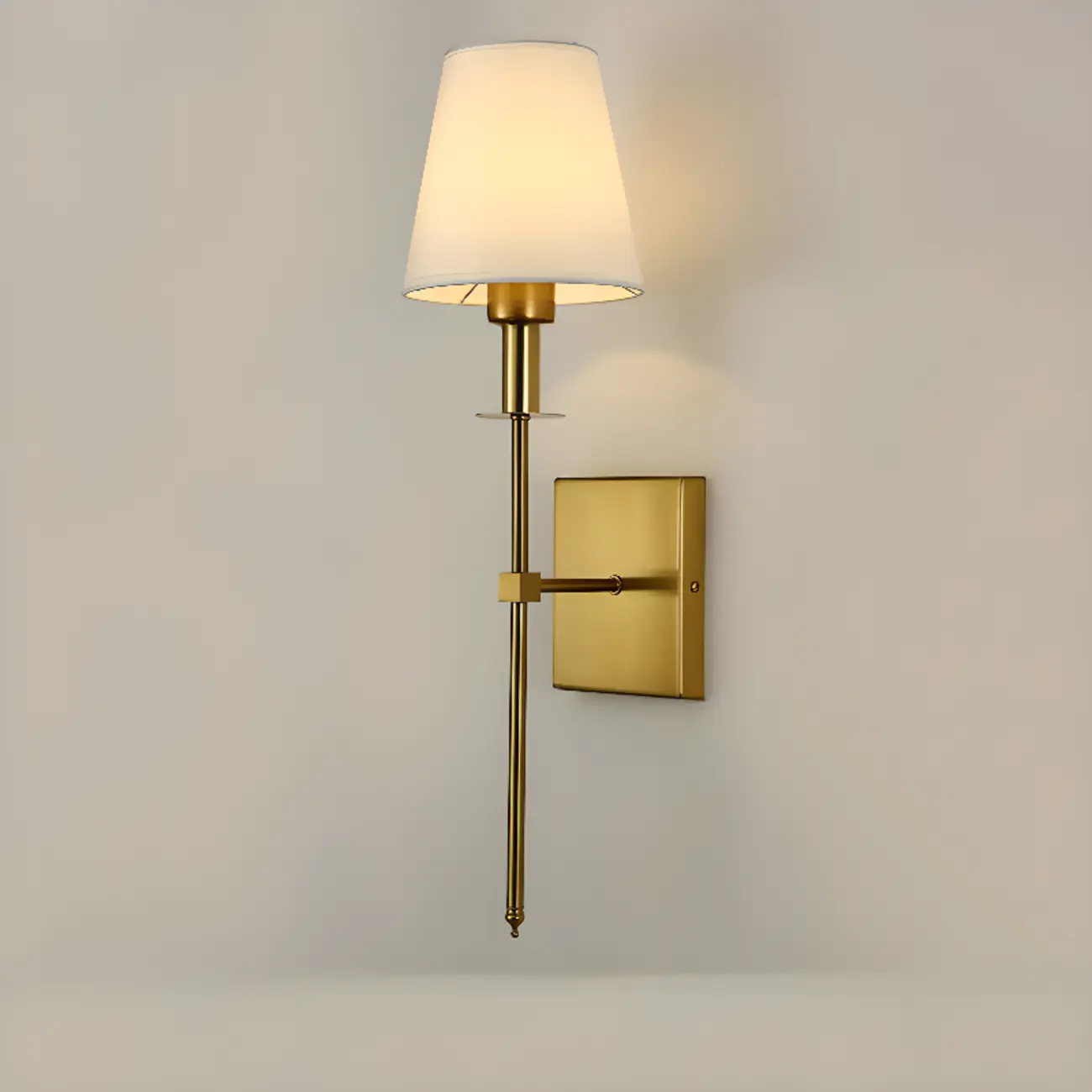 Modern White	Fabric Cylinder Wall Sconce with Medium Size Image - 6 | homeyfad