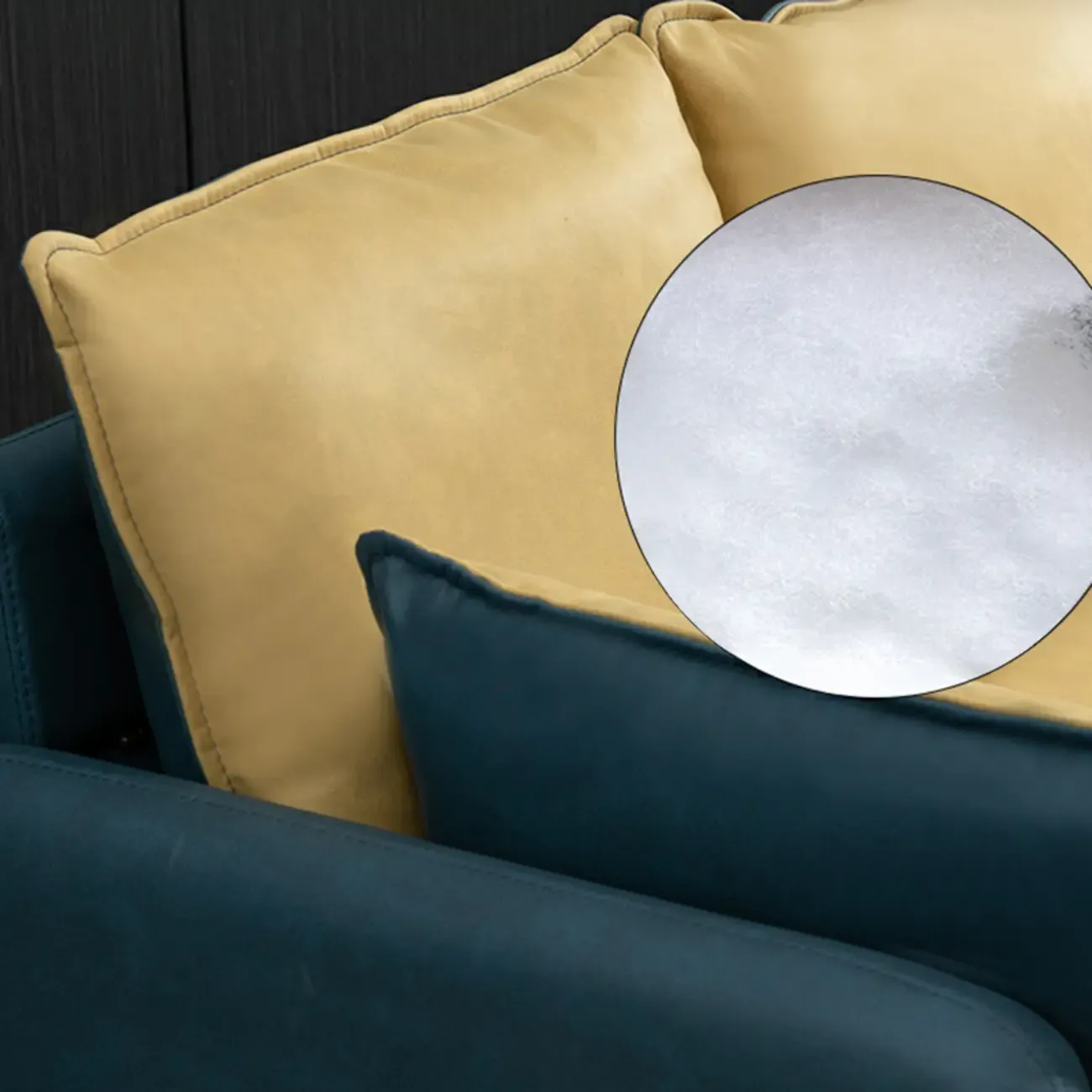 Minimalist Upholstery Loveseat Sofa in Mint Green with Pillows Image - 12