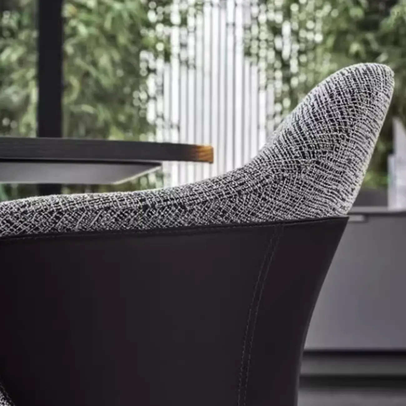 Modern Upholstered Dining Chair with Curved Back and Armrests Image - 9 | homeyfad