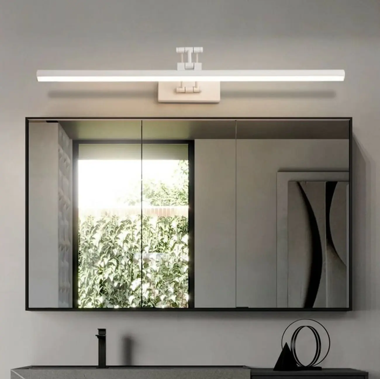 Modern White Aluminum LED Vanity Light with Swing Arm for Makeup Mirror Image - 1 | homeyfad