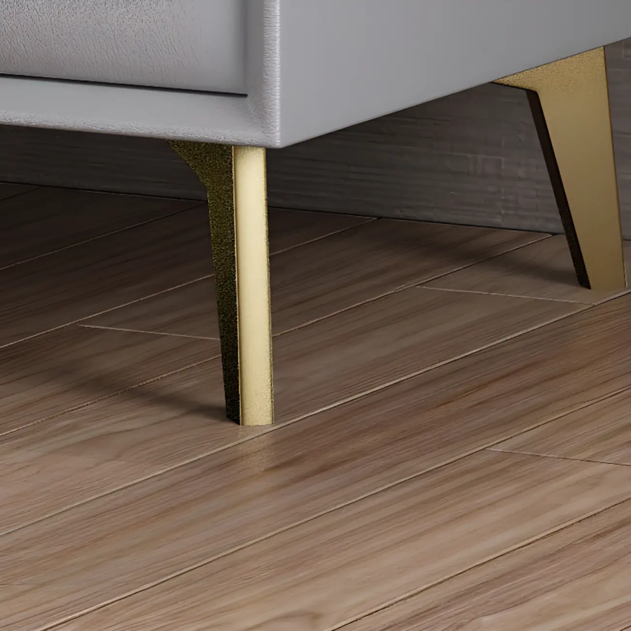 Modern Gray Bedside Table with Stone Countertop 3 Drawers Image - 15 | homeyfad