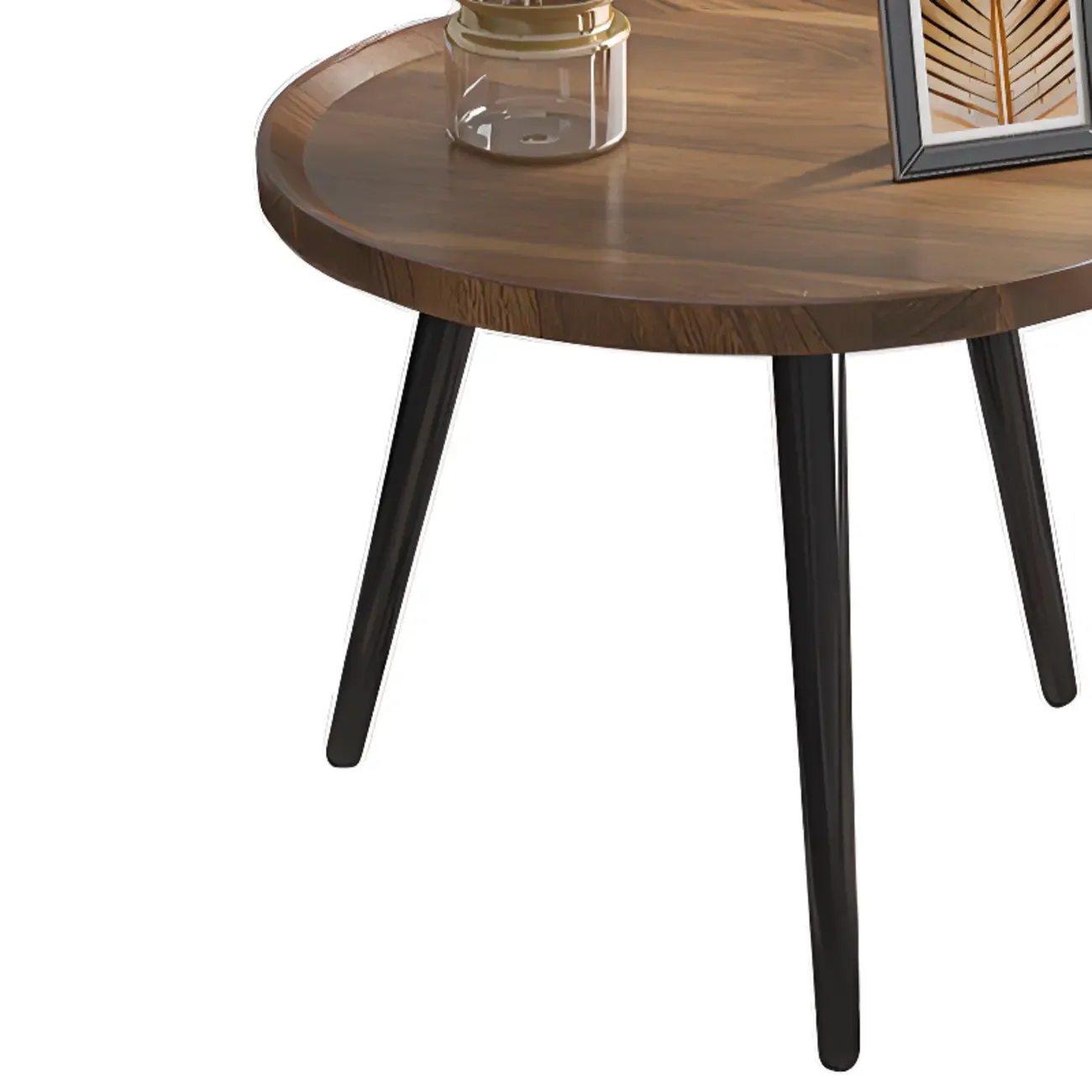 Modern Round Wooden End Table for Living Room Accent Image - 5