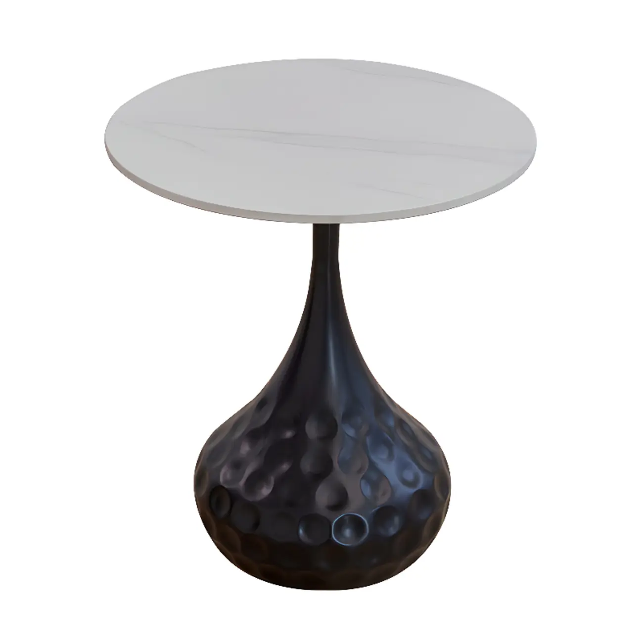Metal Pedestal Round Marble Side Table for Living Room Image - 10 | homeyfad