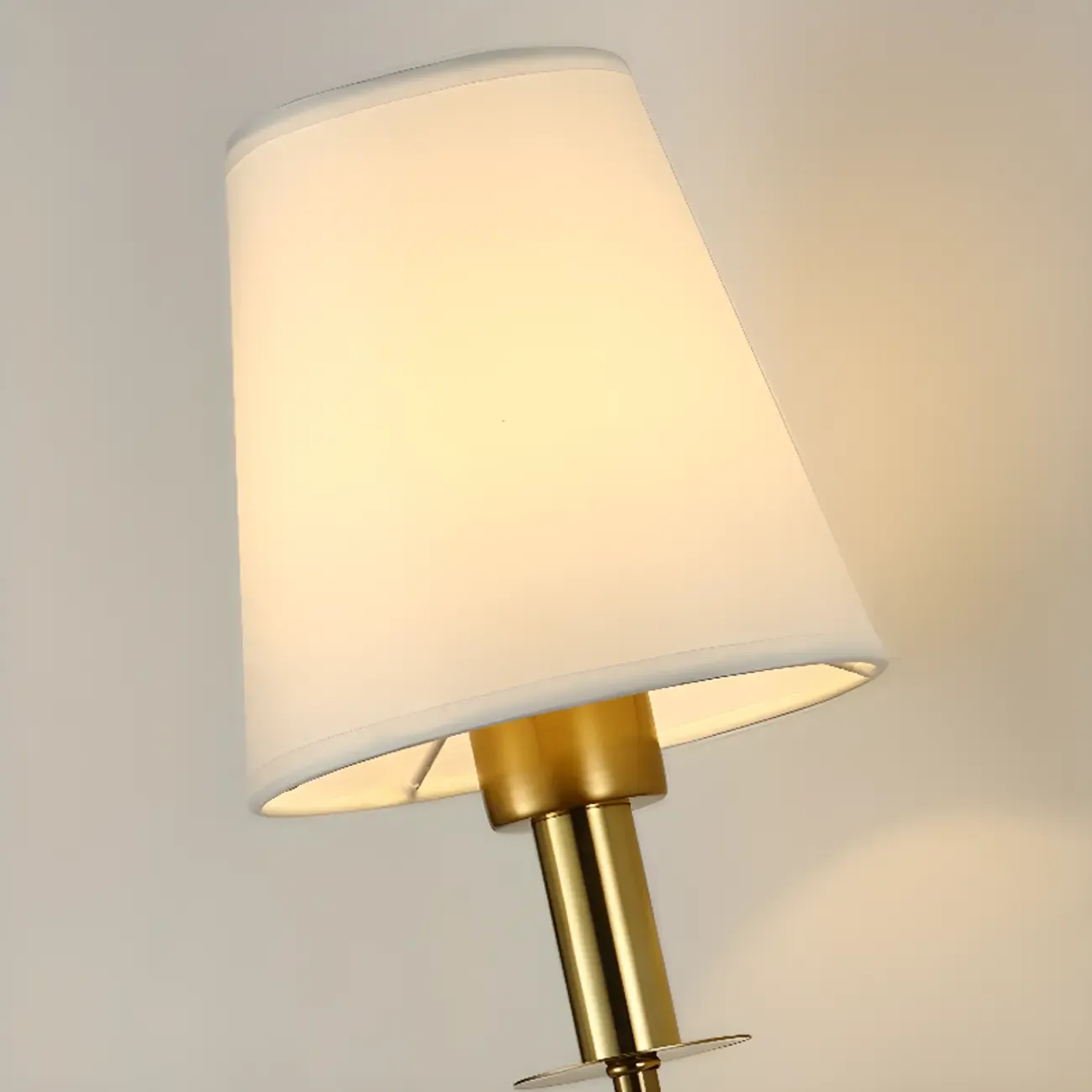 Modern White	Fabric Cylinder Wall Sconce with Medium Size Image - 10