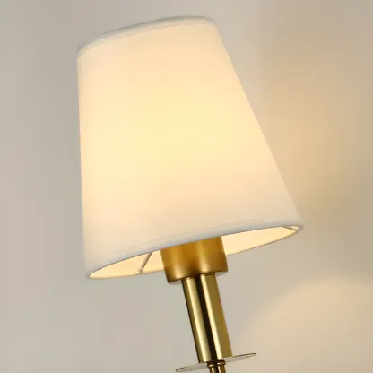 Modern White	Fabric Cylinder Wall Sconce with Medium Size Image - 10
