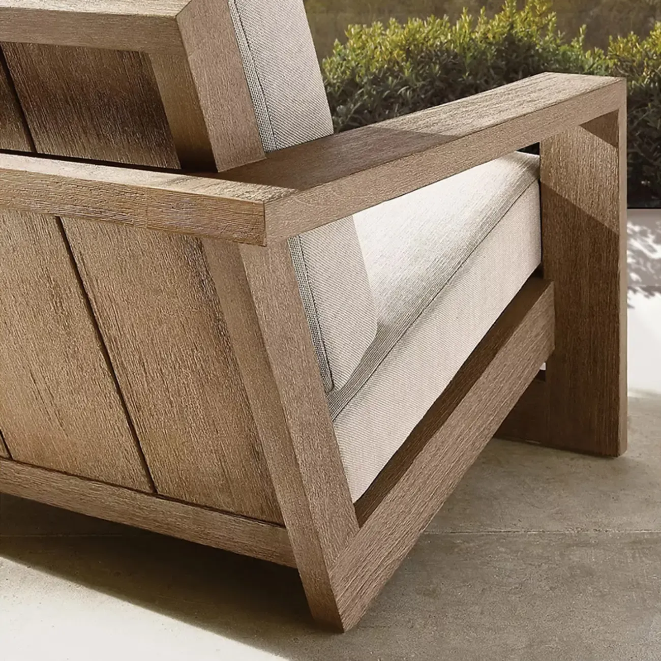 Modern Solid Wood Outdoor Sofa with Natural Finish Image - 8
