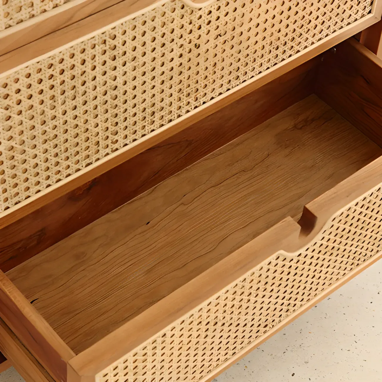 Modern Wood Console Dresser Natural Finish Image - 8