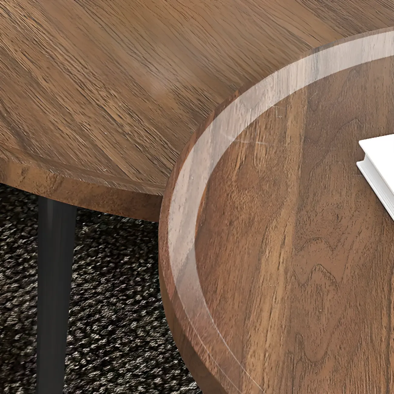 Modern Round Wooden End Table for Living Room Accent Image - 6