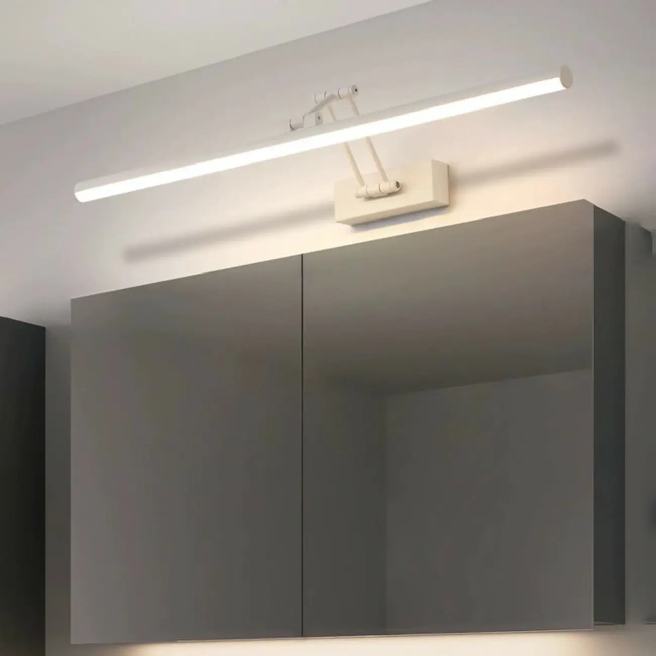 Modern White Aluminum LED Vanity Light with Swing Arm for Makeup Mirror Image - 4 | homeyfad