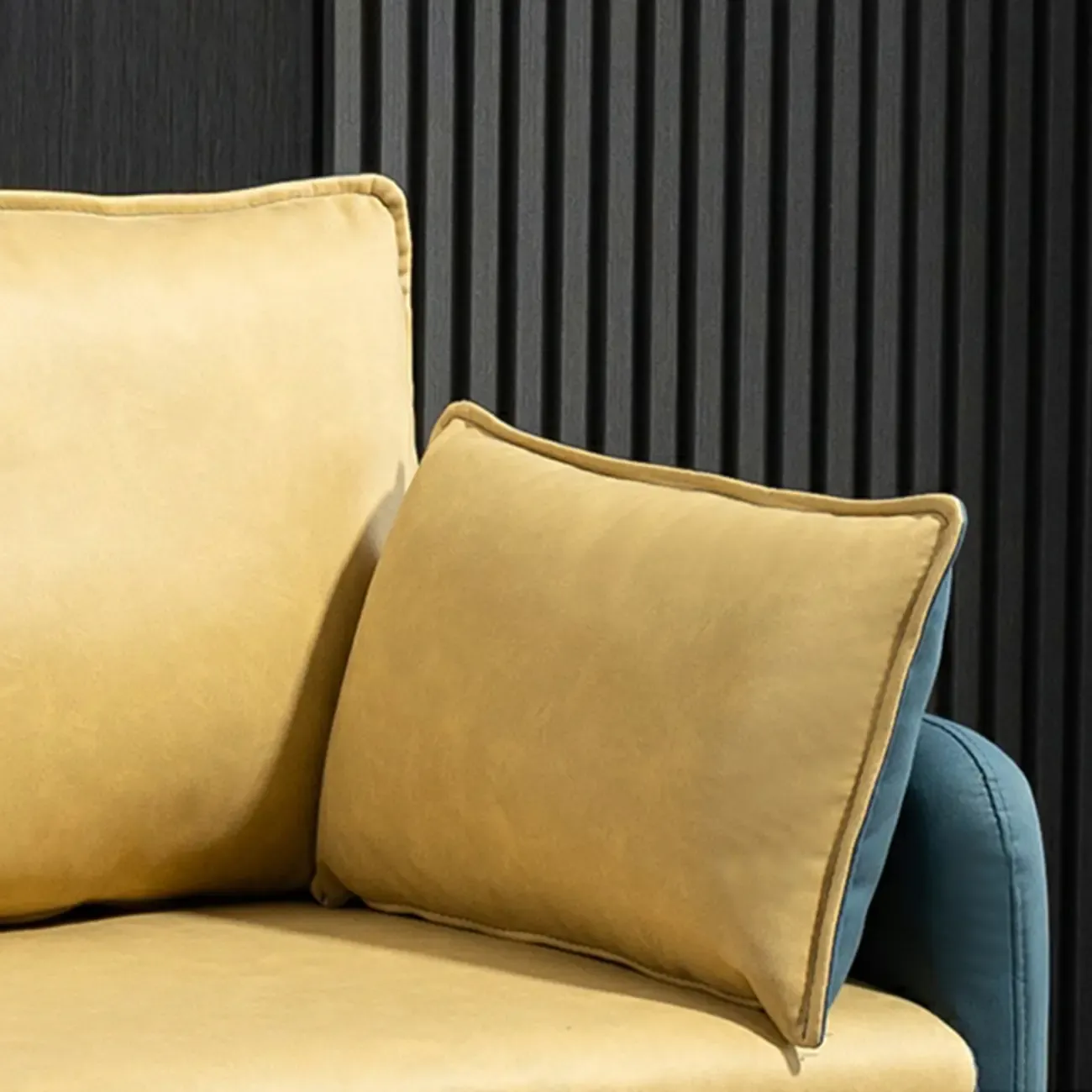 Minimalist Upholstery Loveseat Sofa in Mint Green with Pillows Image - 17