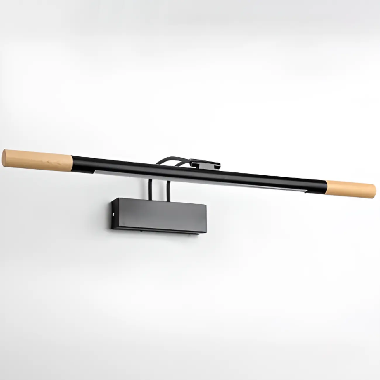 Modern White LED Bathroom Vanity Light with Wood Accent Image - 5 | homeyfad