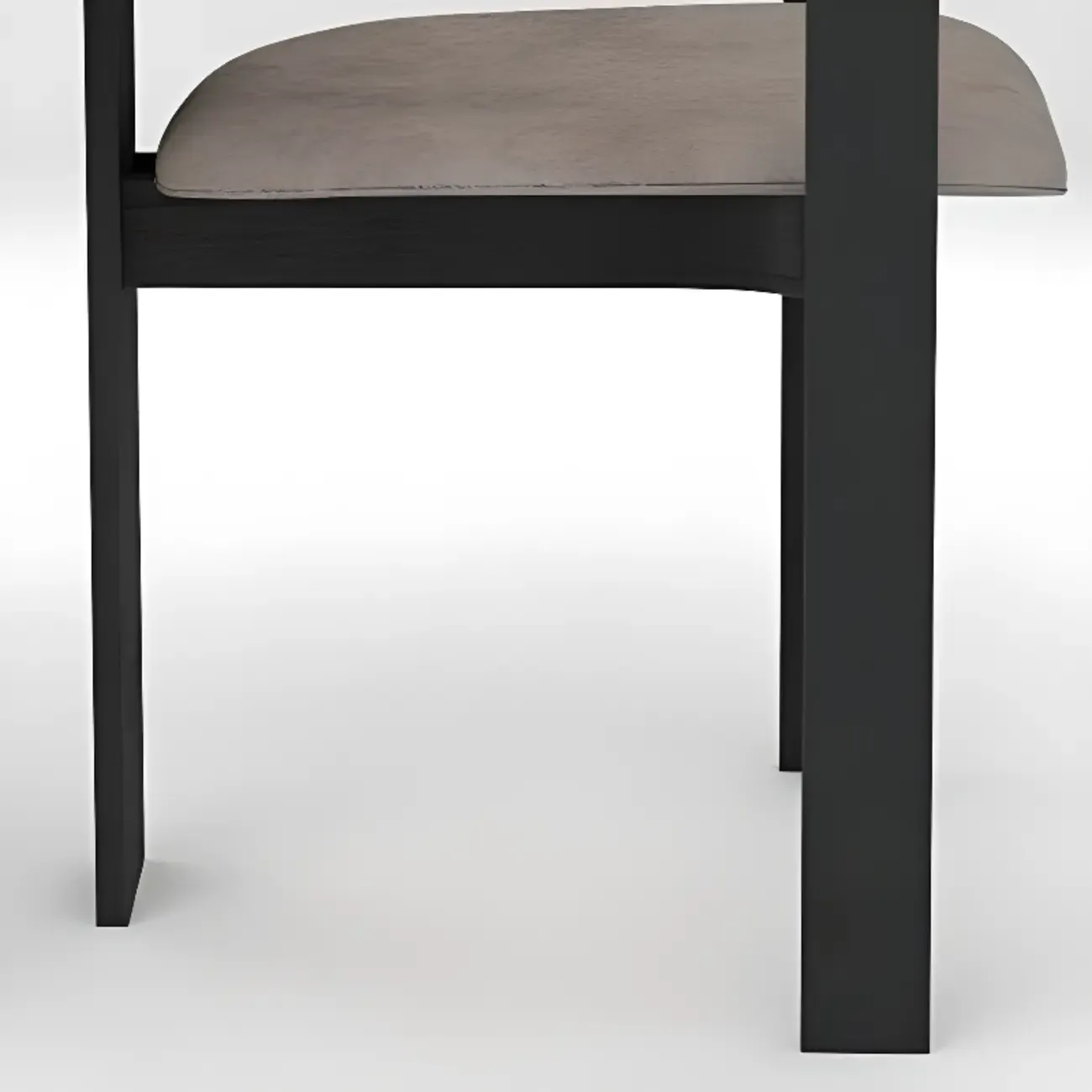 Scandinavian Tripod Chair with Arm in Grey Fabric Upholstered Image - 5
