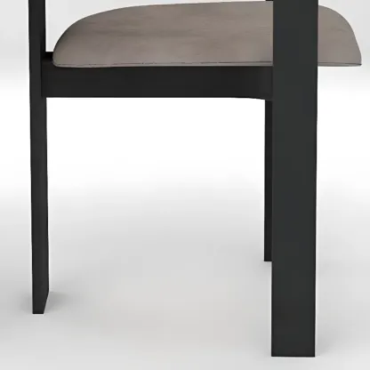 Scandinavian Tripod Chair with Arm in Grey Fabric Upholstered  Image - 5