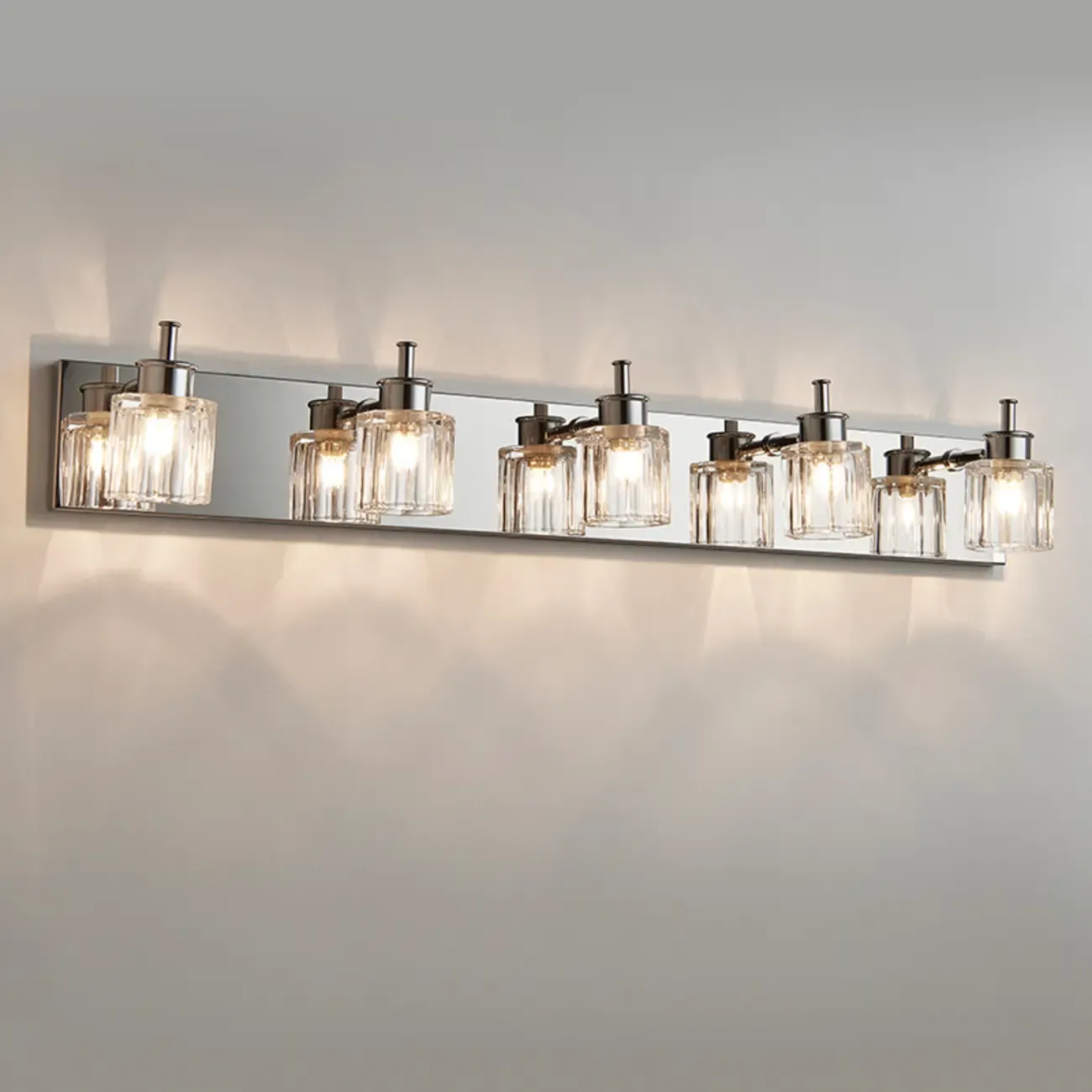 4 Bulb Vintage Bath Vanity Light with Brushed Nickel Shade Image - 5