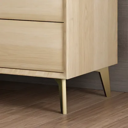 Modern Gray Bedside Table with Stone Countertop 3 Drawers Image - 19