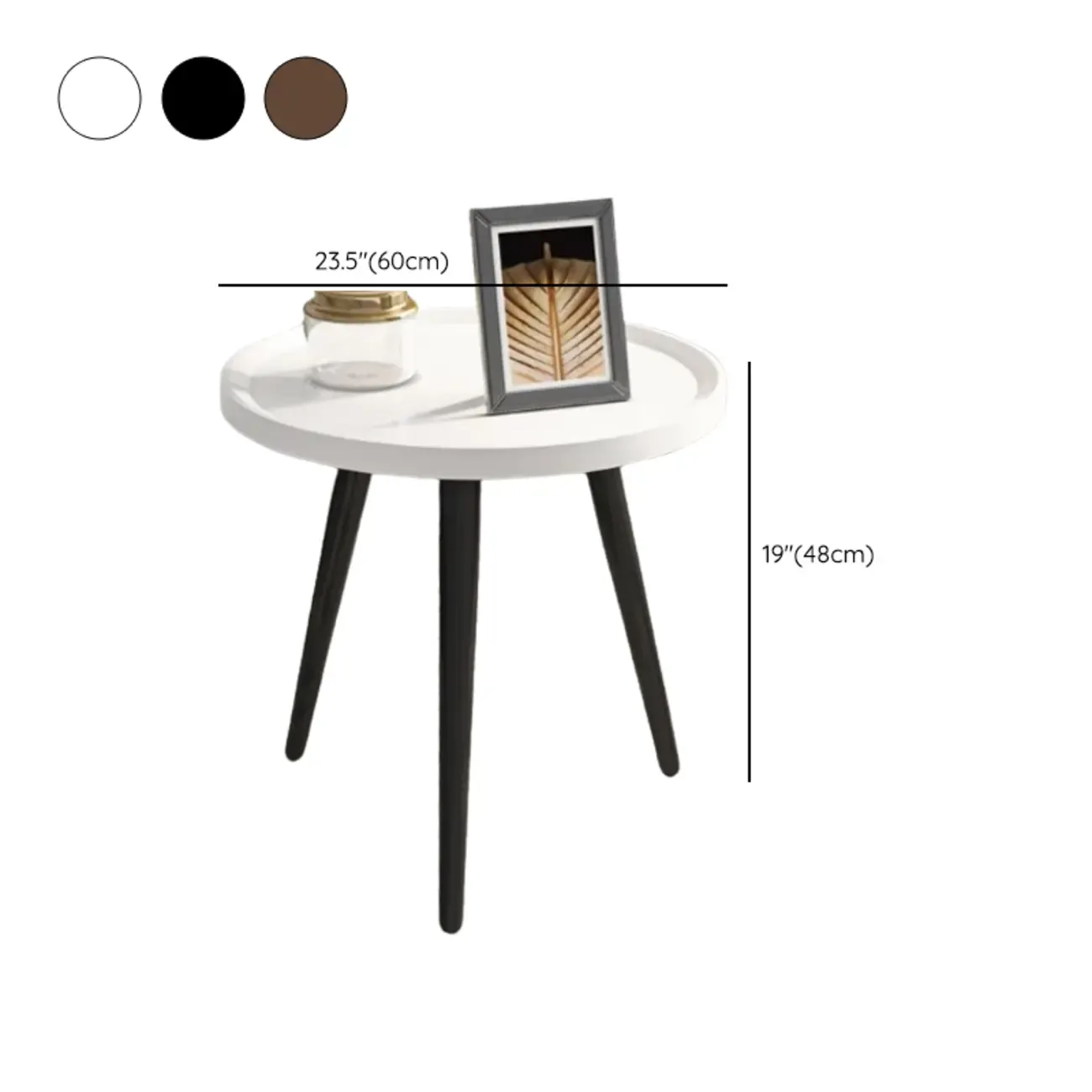 Modern Round Wooden End Table for Living Room Accent Image - 10